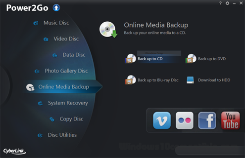 cyberlink power2go 8 windows 10